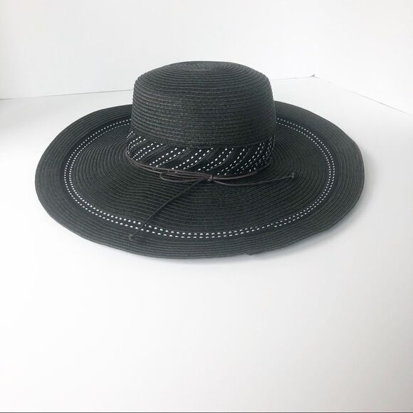 HBY Miami Blue Straw wide brim Hat - Picture 2 of 5